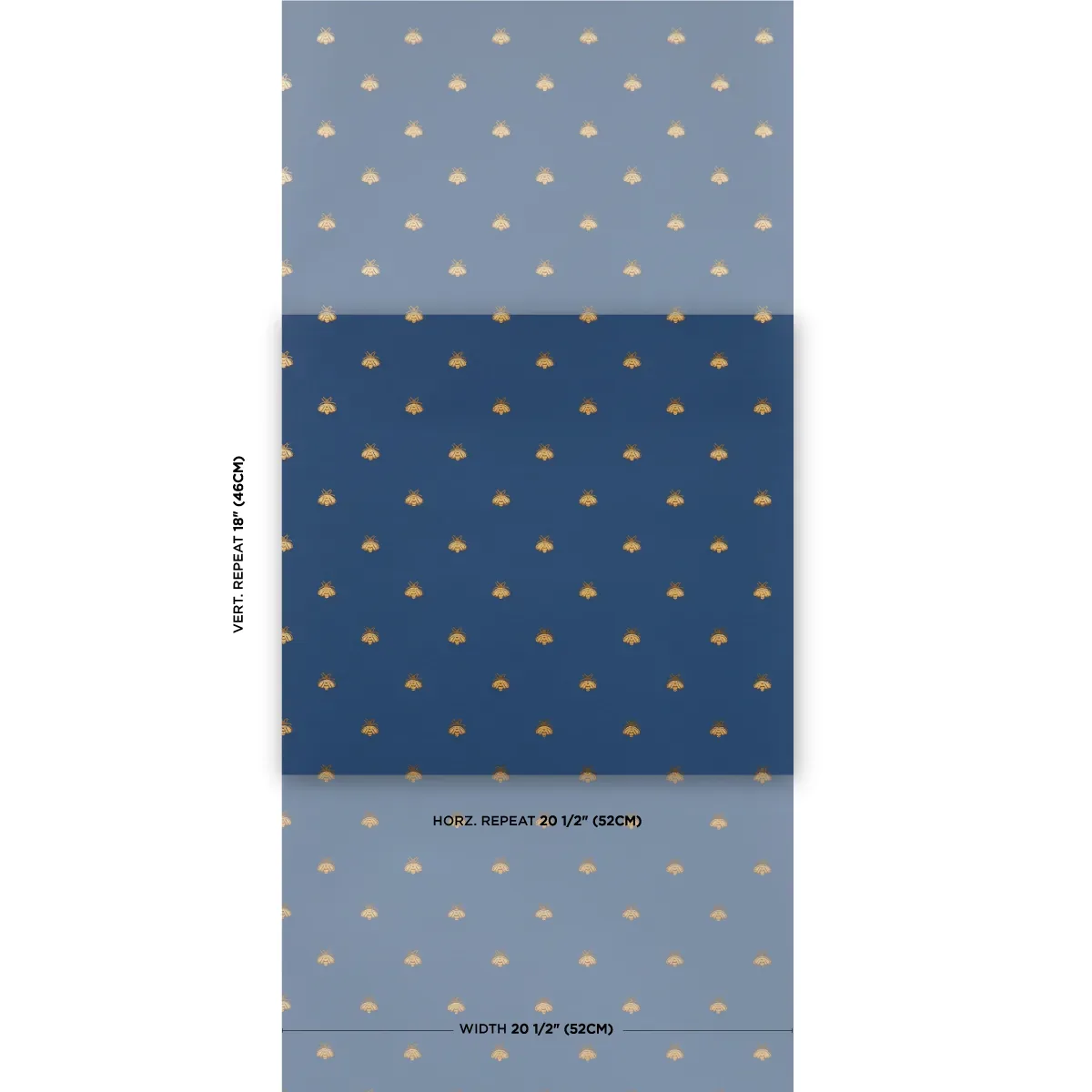 HUBERT'S BEES MIDNIGHT & GOLD Schumacher Wallpaper wallpaper - SKU 5015531