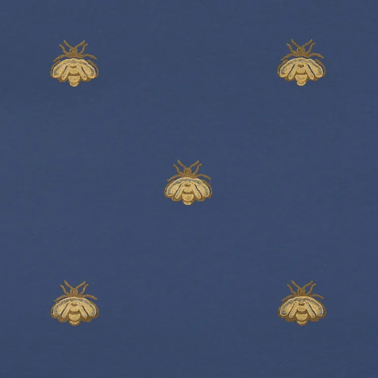 Schumacher HUBERT'S BEES wallpaper, color MIDNIGHT & GOLD, SKU 5015531