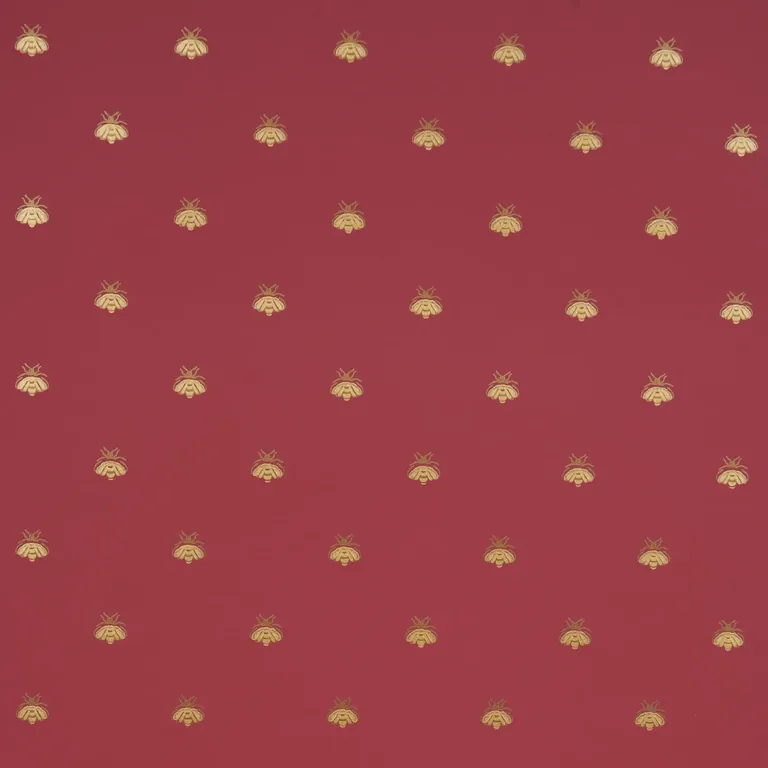Schumacher HUBERT'S BEES wallpaper, color ROUGE & GOLD, SKU 5015532