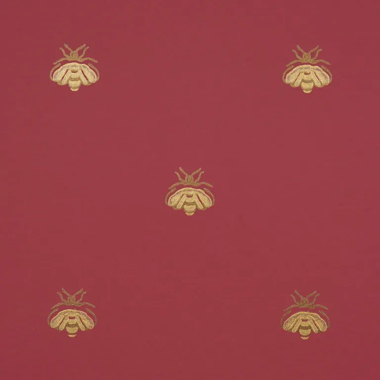 Schumacher HUBERT'S BEES wallpaper, color ROUGE & GOLD, SKU 5015532