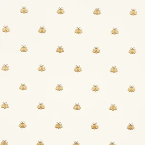 Schumacher HUBERT'S BEES wallpaper, color WHITE & GOLD, SKU 5015530