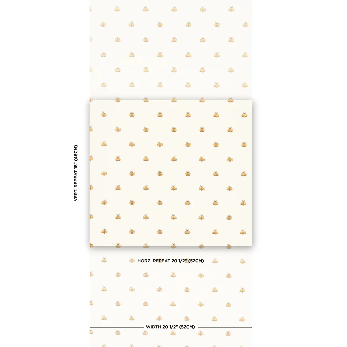 HUBERT'S BEES WHITE & GOLD Schumacher Wallpaper wallpaper - SKU 5015530