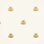 HUBERT'S BEES - WHITE & GOLD Schumacher Wallpaper | Wallpape HUBERT'S BEES WHITE & GOLD Schumacher Wallpaper wallpaper - SKU 5015530