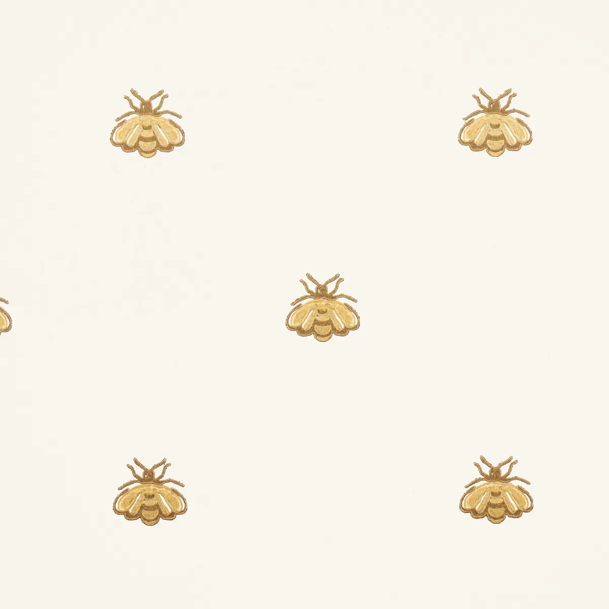 HUBERT'S BEES - WHITE & GOLD Schumacher Wallpaper | Wallpape HUBERT'S BEES WHITE & GOLD Schumacher Wallpaper wallpaper - SKU 5015530