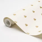 HUBERT'S BEES - WHITE & GOLD Schumacher Wallpaper | Wallpape HUBERT'S BEES WHITE & GOLD Schumacher Wallpaper wallpaper - SKU 5015530