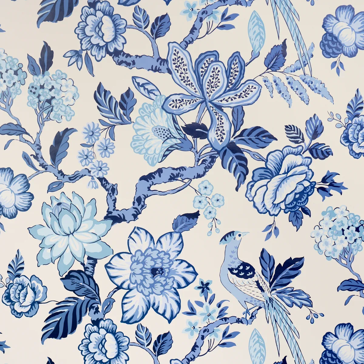 HUNTINGTON GARDENS BLEU MARINE Schumacher Wallpaper wallpaper - SKU 5016660