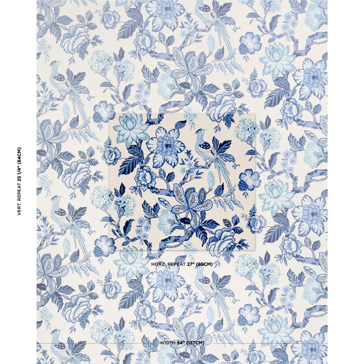 HUNTINGTON GARDENS BLEU MARINE Schumacher Wallpaper wallpaper - SKU 5016660