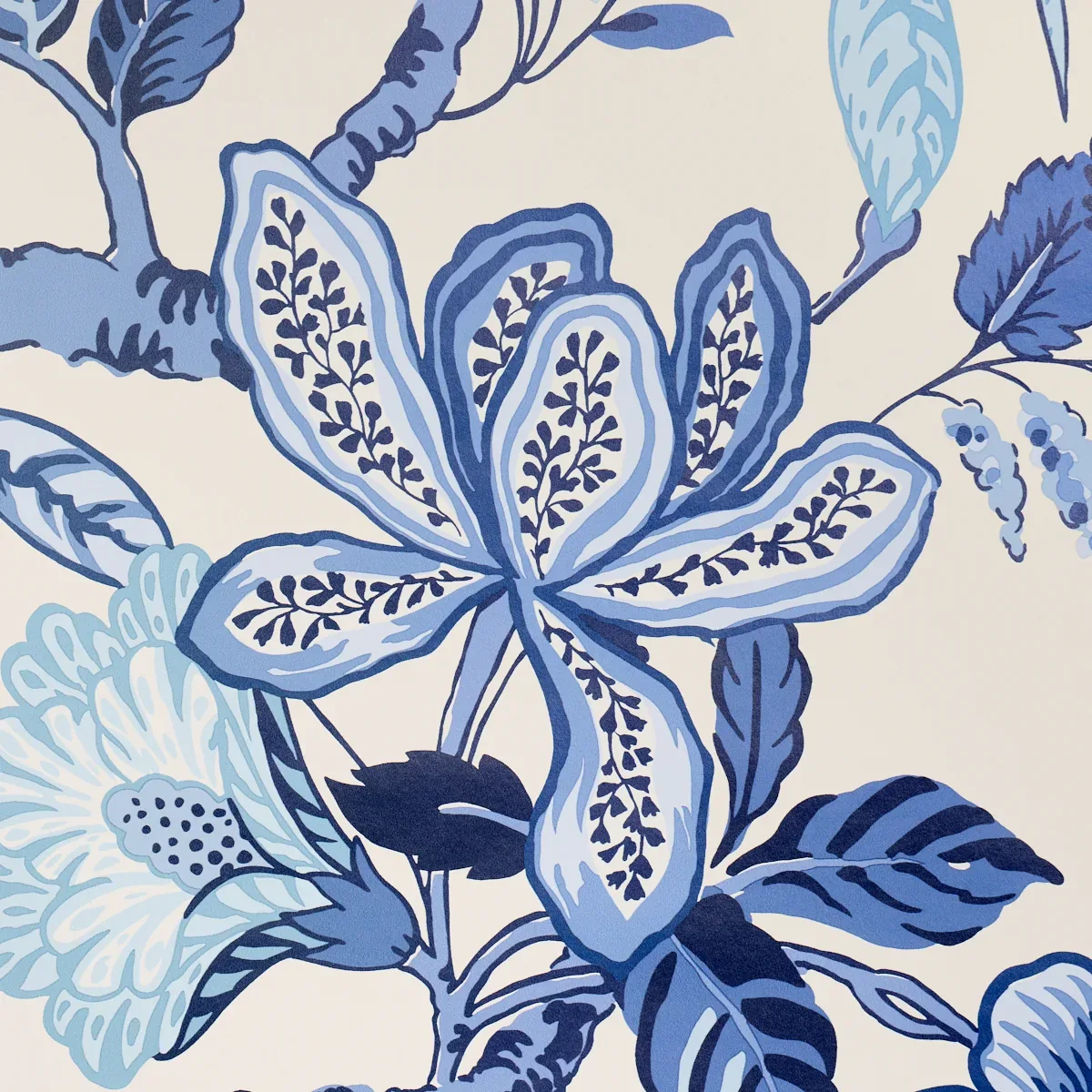 HUNTINGTON GARDENS BLEU MARINE Schumacher Wallpaper wallpaper - SKU 5016660