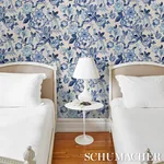HUNTINGTON GARDENS BLEU MARINE Schumacher Wallpaper wallpaper - SKU 5016660