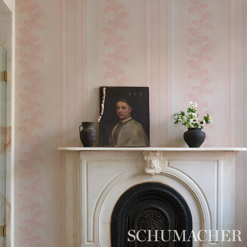 HYDRANGEA DRAPE BLUSH Schumacher Wallpaper wallpaper - SKU 5004458