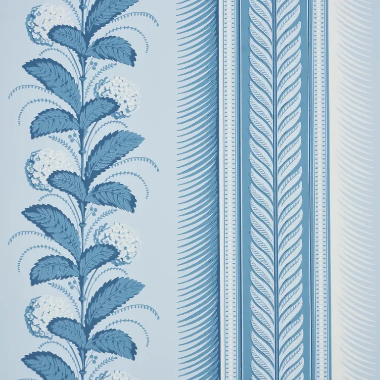Schumacher HYDRANGEA DRAPE wallpaper, color DELFT, SKU 5004454