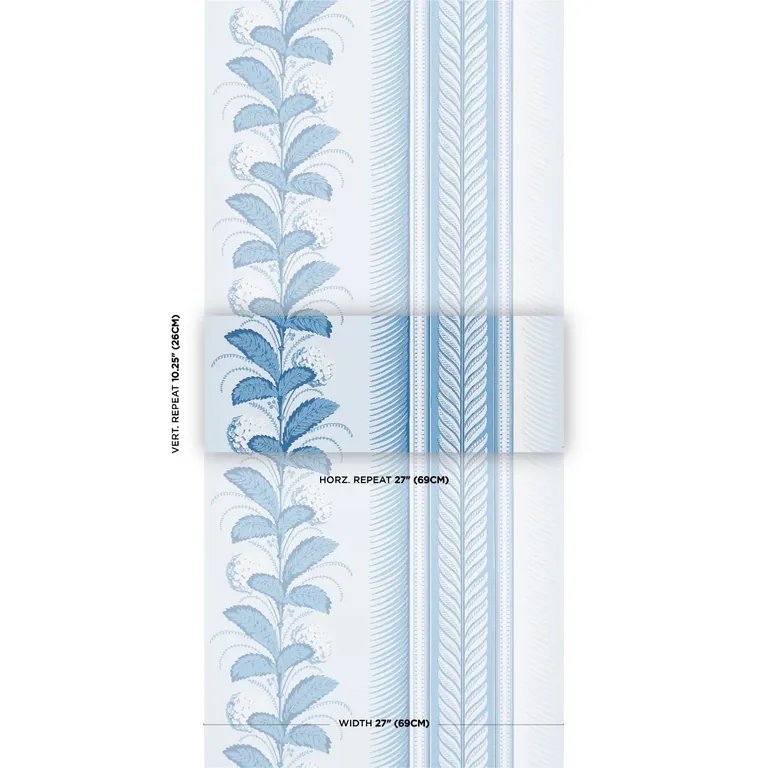 Schumacher HYDRANGEA DRAPE wallpaper, color DELFT, SKU 5004454
