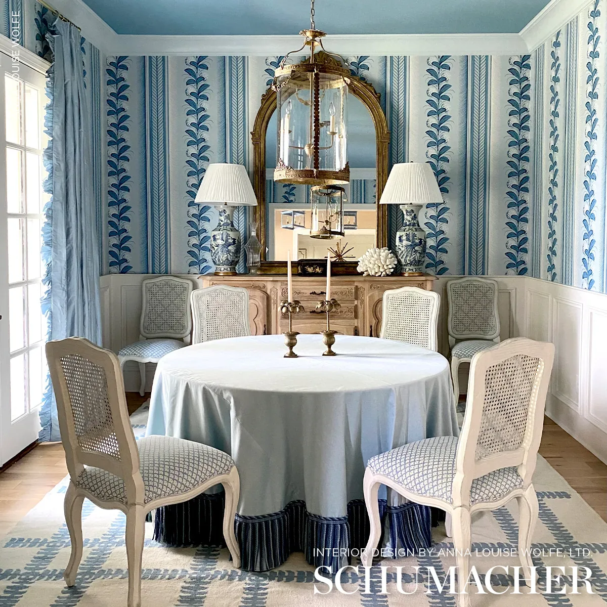 HYDRANGEA DRAPE DELFT Schumacher Wallpaper wallpaper - SKU 5004454