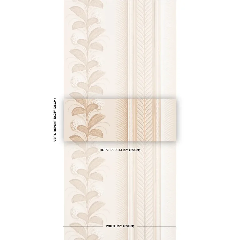 Schumacher HYDRANGEA DRAPE wallpaper, color FAWN, SKU 5004453