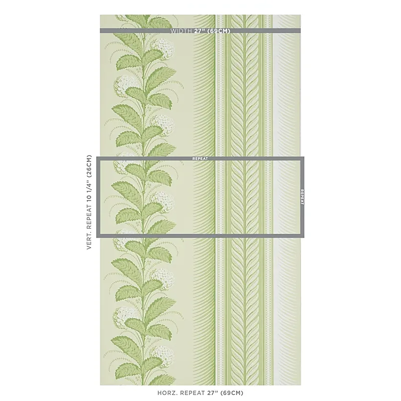 HYDRANGEA DRAPE GREEN Schumacher Wallpaper wallpaper - SKU 5004456