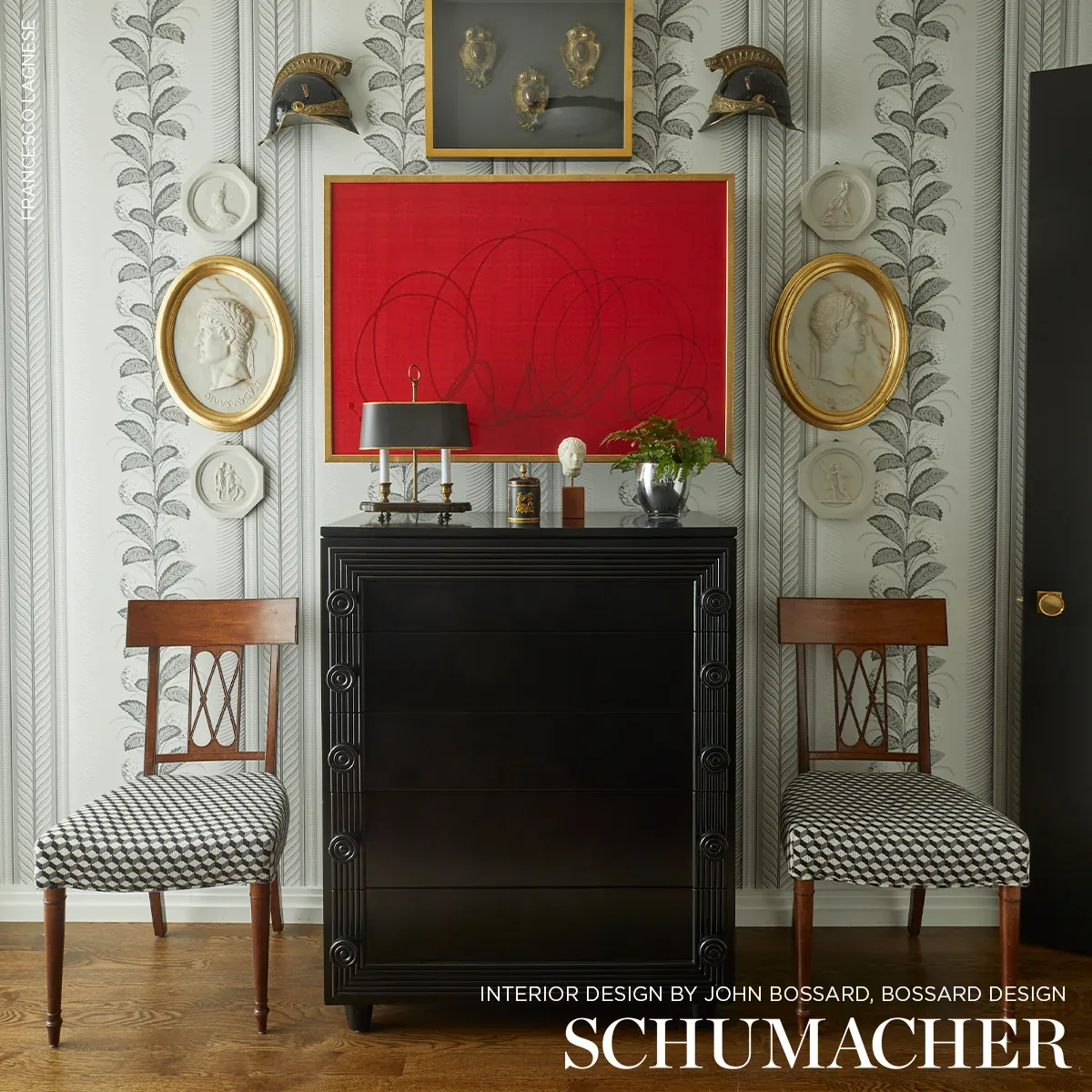 HYDRANGEA DRAPE GRISAILLE Schumacher Wallpaper wallpaper - SKU 5004455