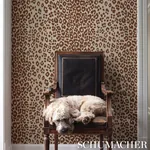 ICONIC LEOPARD BROWN ON NEUTRAL Schumacher Wallpaper wallpaper - SKU 5007019