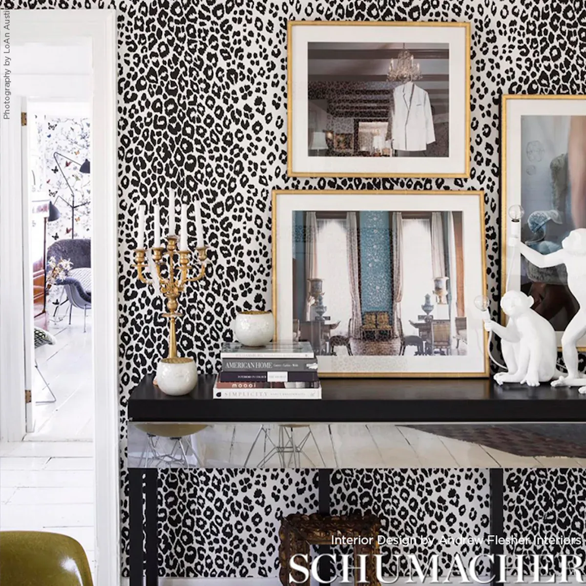 ICONIC LEOPARD GRAPHITE Schumacher Wallpaper wallpaper - SKU 5007012
