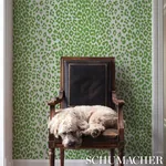 ICONIC LEOPARD GREEN Schumacher Wallpaper wallpaper - SKU 5007015