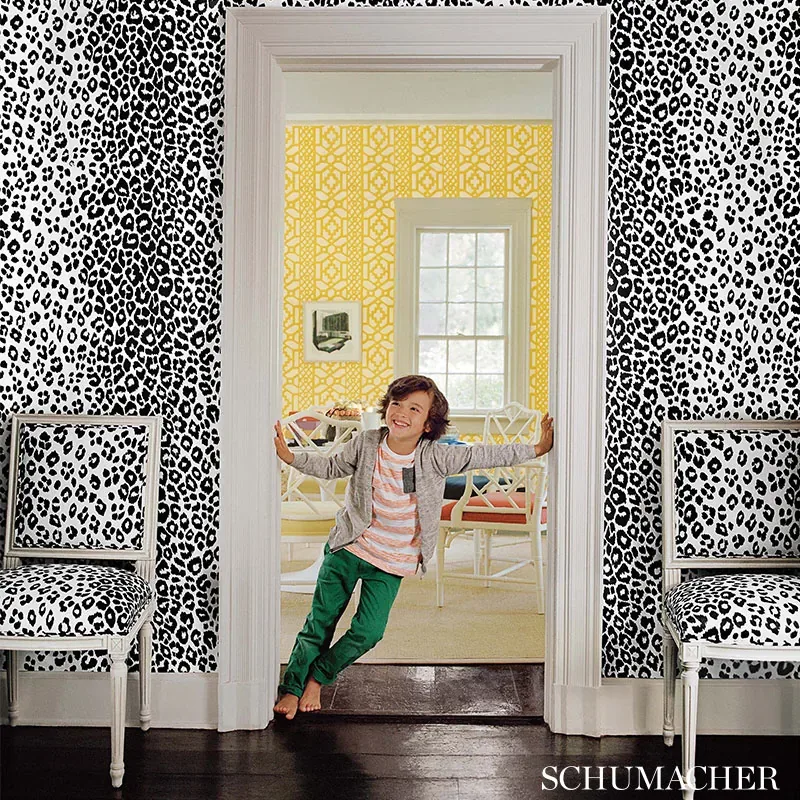 ICONIC LEOPARD INK Schumacher Wallpaper wallpaper - SKU 5007010