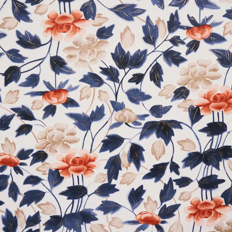 Schumacher IMARI wallpaper, color BLUE INK, SKU 5014050