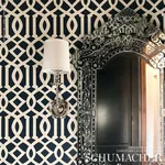 Schumacher IMPERIAL TRELLIS II - IVORY / NAVY Wallpaper | Buy Online Schumacher IMPERIAL TRELLIS II wallpaper, color IVORY / NAVY, SKU 5005801