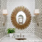 IMPERIAL TRELLIS - SILVER Schumacher Wallpaper | Wallpaper T IMPERIAL TRELLIS SILVER Schumacher Wallpaper wallpaper - SKU 5003362