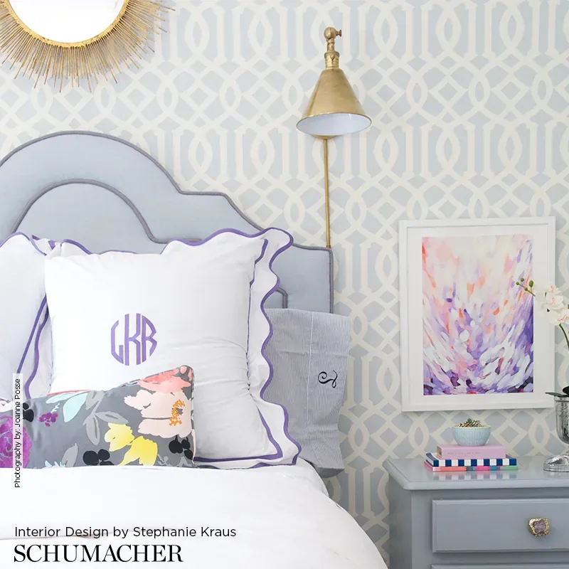 IMPERIAL TRELLIS - SILVER Schumacher Wallpaper | Wallpaper T IMPERIAL TRELLIS SILVER Schumacher Wallpaper wallpaper - SKU 5003362