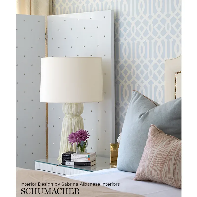 IMPERIAL TRELLIS - SOFT AQUA Schumacher Wallpaper | Wallpape IMPERIAL TRELLIS SOFT AQUA Schumacher Wallpaper wallpaper - SKU 5003363
