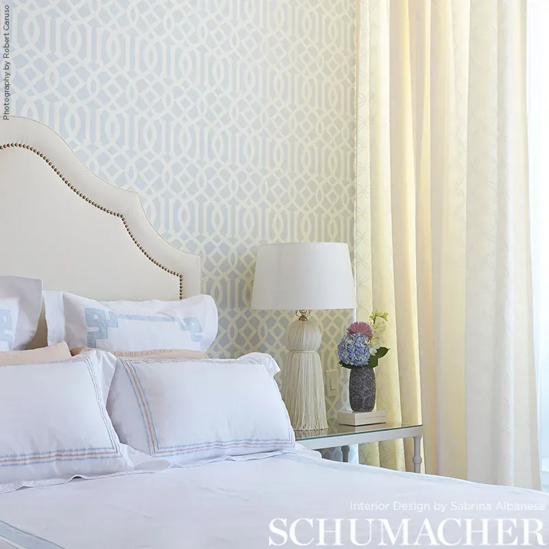 IMPERIAL TRELLIS - SOFT AQUA Schumacher Wallpaper | Wallpape IMPERIAL TRELLIS SOFT AQUA Schumacher Wallpaper wallpaper - SKU 5003363