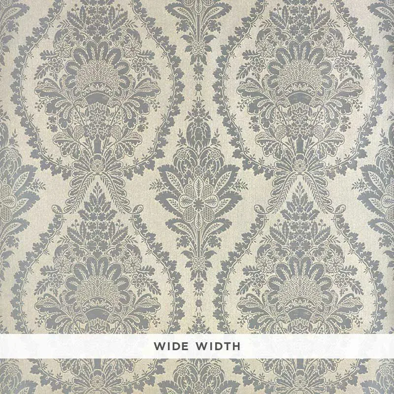 INCANDESCENCE DAMASK BURNISHED SILVER Schumacher Wallpaper wallpaper - SKU 5007380