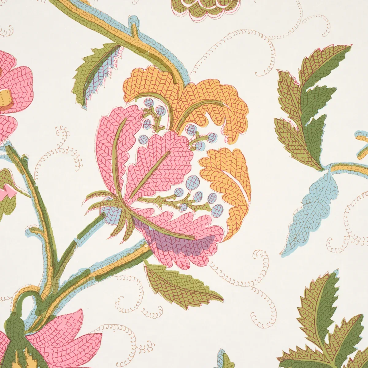 INDALI PINK & LEAF Schumacher Wallpaper wallpaper - SKU 5014861