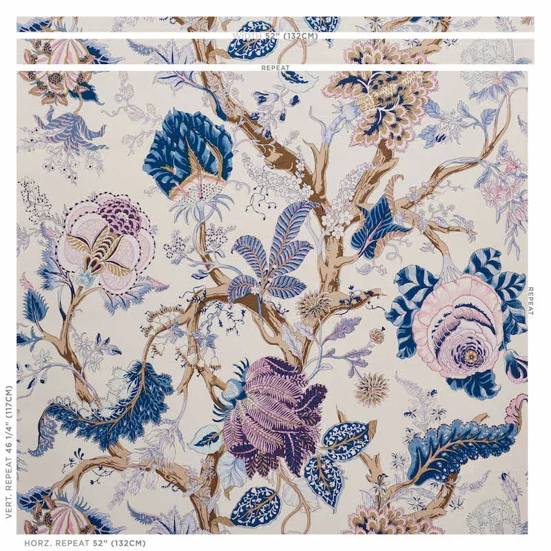 INDIAN ARBRE - HYACINTH Schumacher Wallpaper | Wallpaper Twi INDIAN ARBRE HYACINTH Schumacher Wallpaper wallpaper - SKU 5010490
