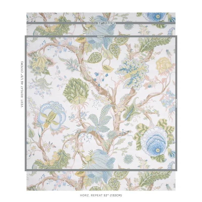 INDIAN ARBRE - SOFT GREEN Schumacher Wallpaper | Wallpaper T INDIAN ARBRE SOFT GREEN Schumacher Wallpaper wallpaper - SKU 5010493