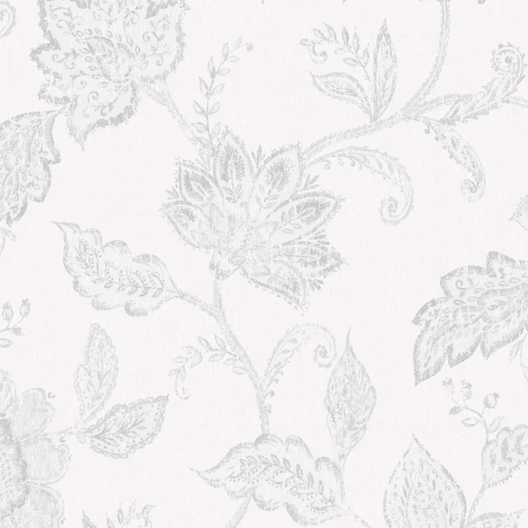 Schumacher INDIGO BLOOM wallpaper, color GREY, SKU 1930