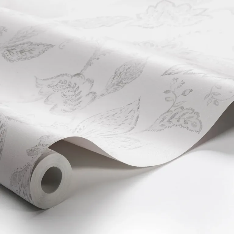 Schumacher INDIGO BLOOM wallpaper, color GREY, SKU 1930