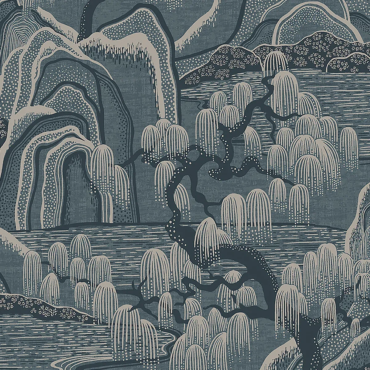 INDIGO GARDEN BLUE Schumacher Wallpaper wallpaper - SKU 3133