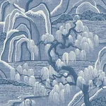 INDIGO GARDEN BLUE AND WHITE Schumacher Wallpaper wallpaper - SKU 6147