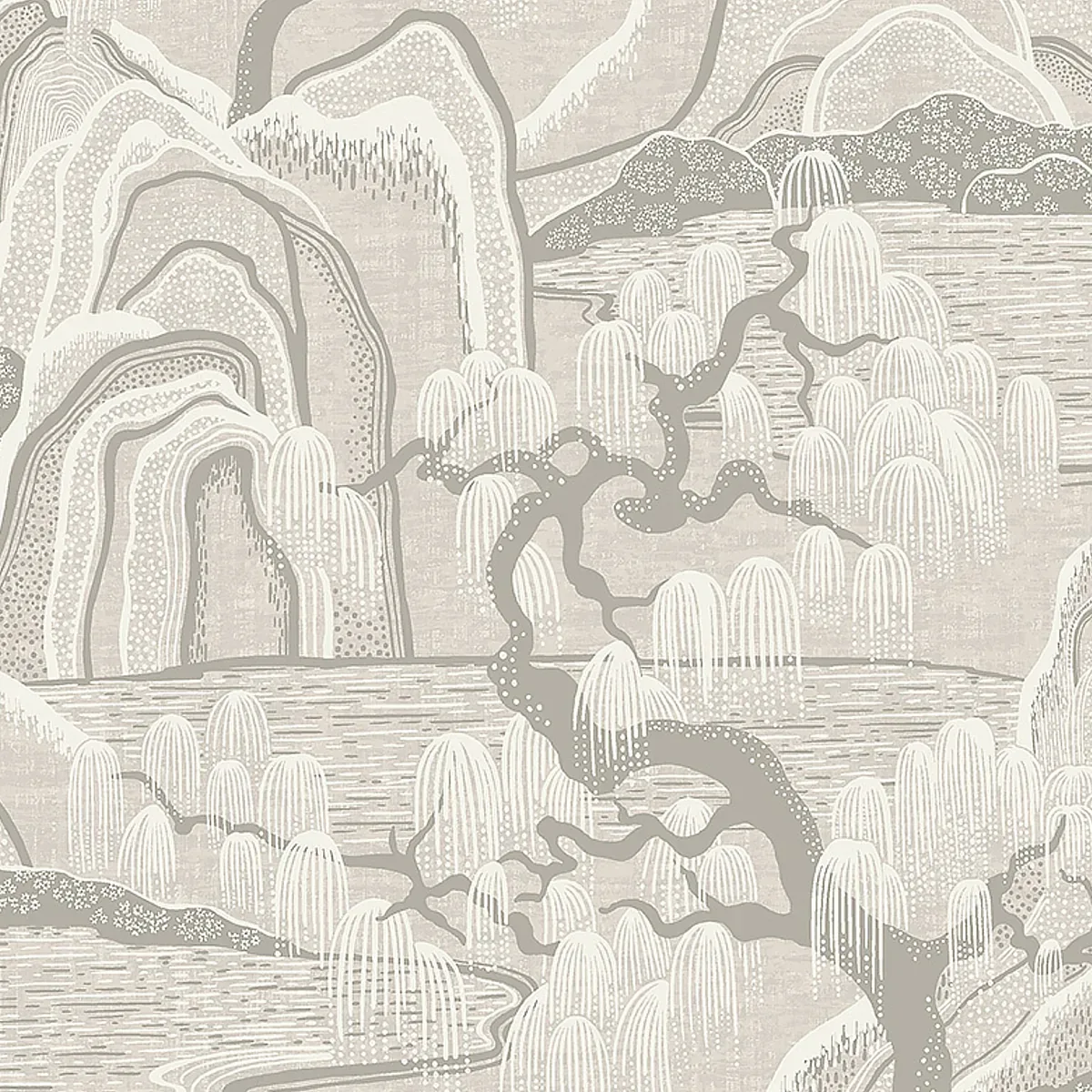 INDIGO GARDEN GREY Schumacher Wallpaper wallpaper - SKU 3134