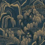 INDIGO GARDEN INDIGO AND GOLD Schumacher Wallpaper wallpaper - SKU 3132