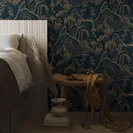 INDIGO GARDEN INDIGO AND GOLD Schumacher Wallpaper wallpaper - SKU 3132