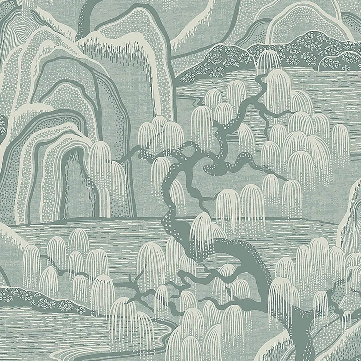 INDIGO GARDEN MINERAL Schumacher Wallpaper wallpaper - SKU 3131