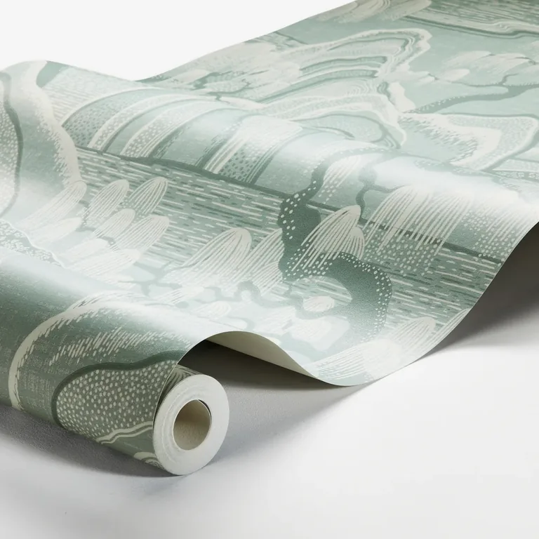 Schumacher INDIGO GARDEN wallpaper, color MINERAL, SKU 3131
