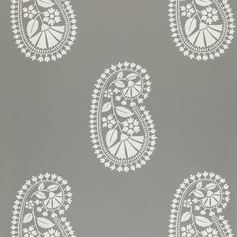 INDORE PAISLEY CHARCOAL Schumacher Wallpaper wallpaper - SKU 5005062