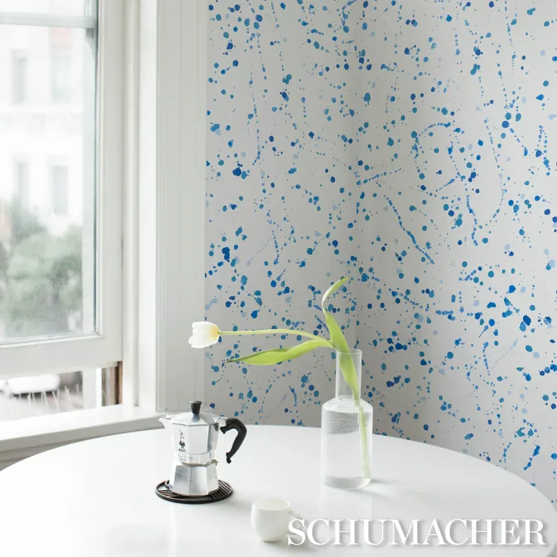 INK SPLASH - BLUE Schumacher Wallpaper | Wallpaper Twins INK SPLASH BLUE Schumacher Wallpaper wallpaper - SKU 5012181