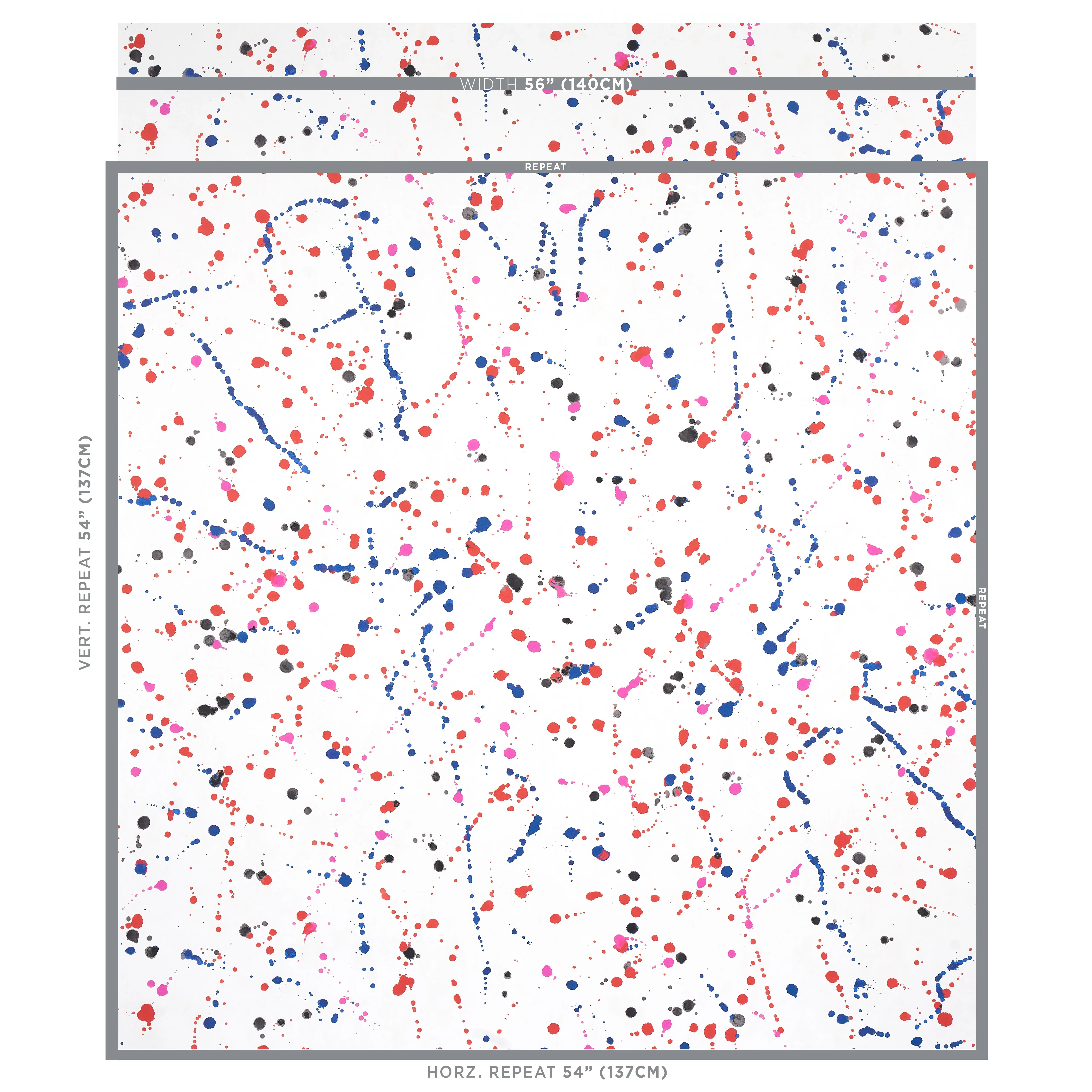 INK SPLASH RED & BLUE Schumacher Wallpaper wallpaper - SKU 5012180