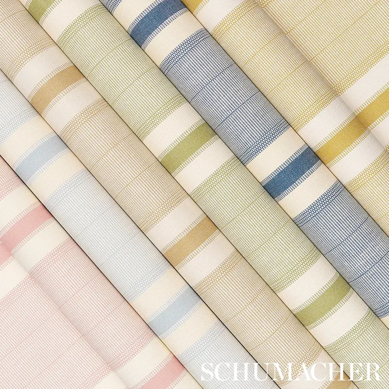 Schumacher IPALA STRIPE VINYL wallpaper, color OCEAN, SKU 5015801