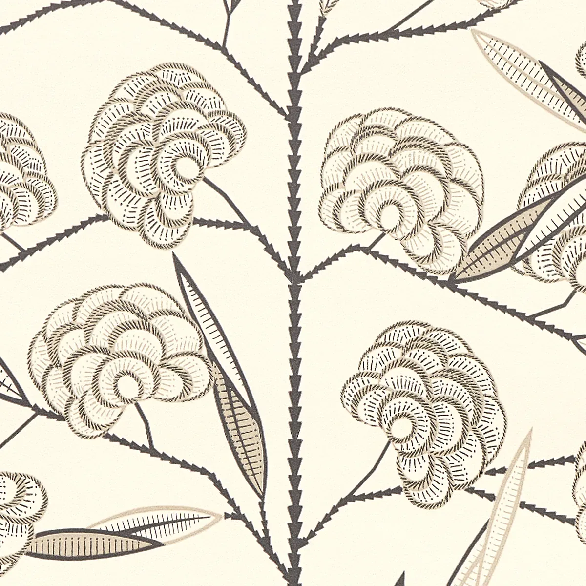 JACOB'S TREE BLACK & CREAM Schumacher Wallpaper wallpaper - SKU 5015031