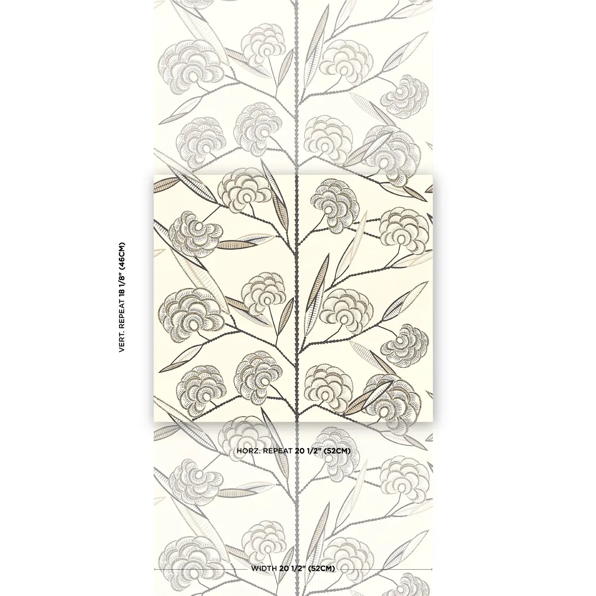 JACOB'S TREE - BLACK & CREAM Schumacher Wallpaper | Wallpape JACOB'S TREE BLACK & CREAM Schumacher Wallpaper wallpaper - SKU 5015031