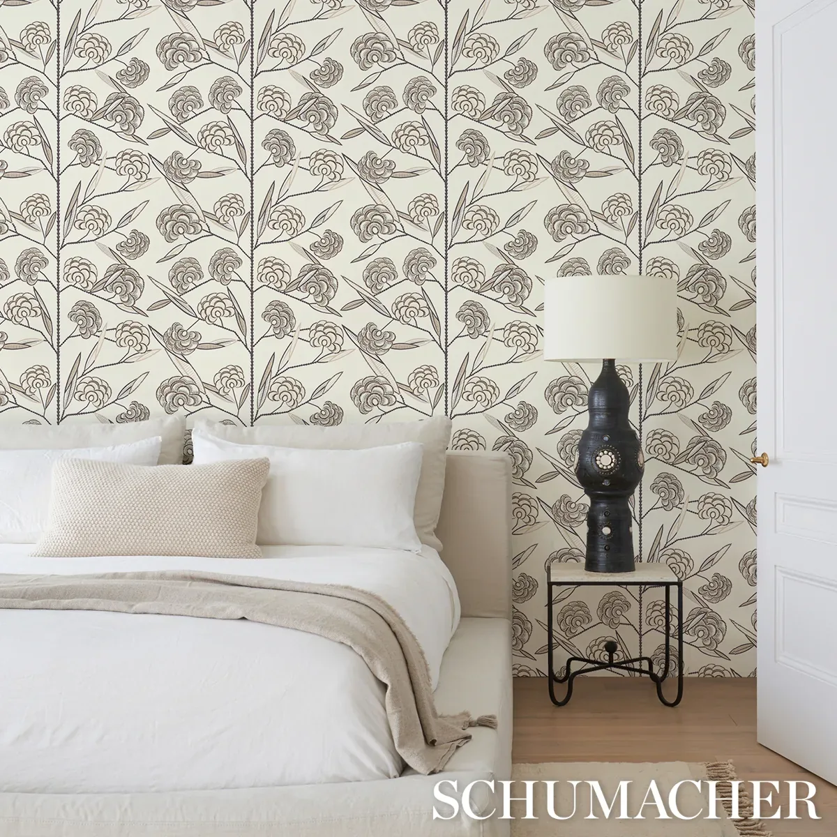 JACOB'S TREE - BLACK & CREAM Schumacher Wallpaper | Wallpape JACOB'S TREE BLACK & CREAM Schumacher Wallpaper wallpaper - SKU 5015031